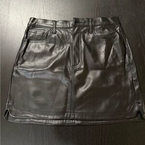 Pistola Black Faux Leather Mini Skirt